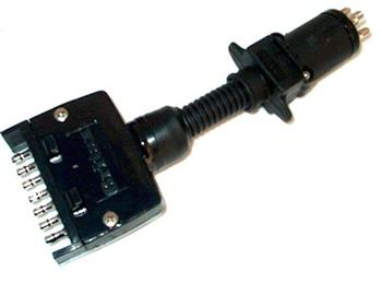 (188550) Adaptor 6 Pin flat on trailer to 7 Pin small round socket on car