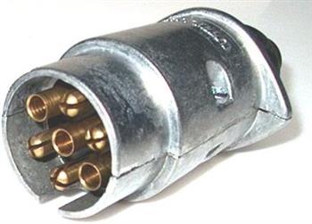 (188266) 7 pin large round metal trailer plug